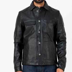 Chaqueta de cuero genuino de vaca personalizada de alta calidad, premium, negra, para hombre, de la mejor marca, nueva, con cremallera, para invierno. - Product Image 6