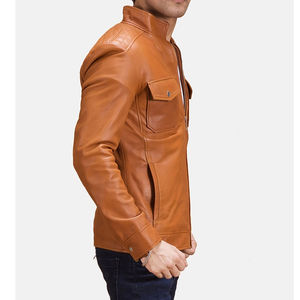 Chaqueta Bomber de Cuero para Hombre, Estilo Urbano, Impermeable, Cortavientos, Cuello Alto, Logotipo Frontal, Invierno, Casual, OEM Personalizable, Superventas - Product Image 6