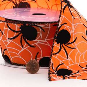 Halloween Decoration Spider Web Flocked <b>Wired</b> <b>Ribbon</b> - Product Image 3