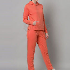 Femmes 100% coton été pull à capuche pantalon de survêtement ensemble en gros sur mesure dernière conception respirant été survêtement solide - Product Image 2