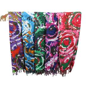 Women's Fashion Lightweight Viscose Tie-Dye Shawl <b>Wrap</b> Colorful Exotic <b>Head</b> Cover for Spring & Fall Sun Protection Veil & Mask - Product Image 3