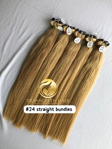 Top mejor calidad 22 "#24 Color Straight Wholesale's Bundle's Raw Indian Temple Directo de India Machine Double Weft Human Hair - Product Image 2