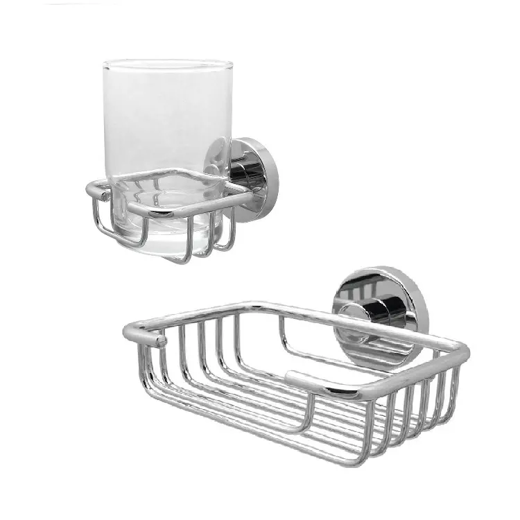 Bathroom rectangular brass basket for soap or cup