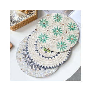 Kitchen Collection <b>Place</b> <b>Mats</b> for Dining <b>Table</b> <b>Table</b> <b>Mats</b> Inlay Mother of Pearl Base MDF Easy to Clean - Product Image 5