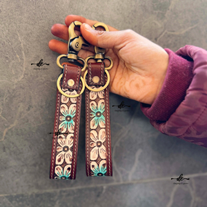 พวงกุญแจรถหนังแท้สลักลายด้วยมือพวงกุญแจหนังแท้พวงกุญแจแฟชั่นทันสมัย - Product Image 1