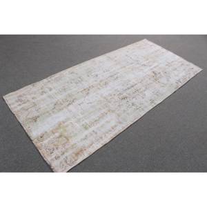 พรมวินเทจ ขนาด 3.37x7.5 ฟุต พรมตุรกี พรมขนสัตว์โมร็อกโกสีขาว - Product Image 4