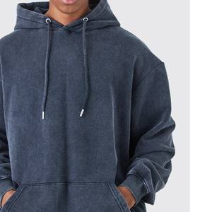 รับผลิตเสื้อฮู้ดดี้ผู้ชายแบบ OEM สกรีนโลโก้ตามสั่ง ล้างสีแบบ Acid Wash ขายส่ง สินค้าขายดี เสื้อฮู้ดดี้สไตล์วินเทจ ล้างสี ขายดี มีสไตล์ คุณภาพเยี่ยม - Product Image 4