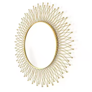 Grands miroirs muraux décoratifs modernes Art métallique Décoration intérieure Cadre métallique doré Décoratif - Product Image 1
