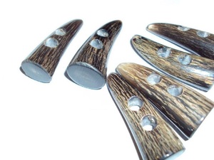 Botón de palanca de cuerno de búfalo de alta calidad con agujeros abrigo de viento botones de palanca de cuerno ropa accesorio de costura artesanal - Product Image 4