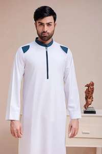 Jubba Jubba สำหรับผู้ชาย Jubba สีพื้นเสื้อผ้าอาหรับอิสลามสวมใส่สบายๆขายส่ง - Product Image 5