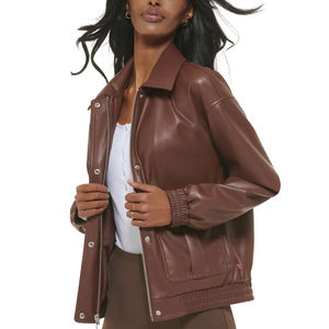 Nouveautés 2025 Vestes en toile matelassées d'hiver pour femmes en cuir tricoté d'extérieur de haute qualité coupe-vent Service OEM - Product Image 3