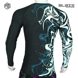 Rashguard unisex de manga larga para MMA Grappling y entrenamiento de Jiu-Jitsu brasileño al por mayor para hombres y adultos - Product Image 4