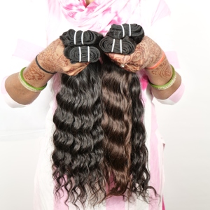 100% Vierge Remy Cuticule Alignée Vague Naturelle Noir Ondulé Bundles Haute Vietnamien Curl Temple Extensions Pas Cher Indien Brut - Product Image 1