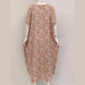 Design contemporain caftan robe confortable taille élastique tenue décontracté nouveau Motif été Relaxation genou longueur doux Simple - Product Image 2