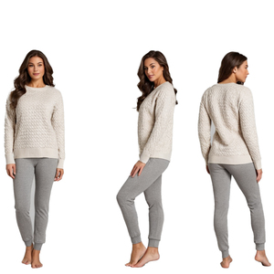 Modern Ladies <b>Top</b> Bottom Set for Winter made with soft breathable fabric, ideal for indoor comfort or outdoor winter activities - Product Image 4