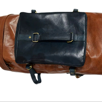 Sac à dos en cuir véritable Moroccansoul avec motif de lettres, sac de voyage élégant, modèle 062, fabriqué au Maroc