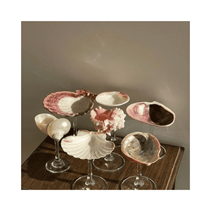 Taza artística de cristal con diseño de concha marina, material: concha natural; uso: para eventos temáticos; hecho a mano en Vietnam, producción en serie - Product Image 6