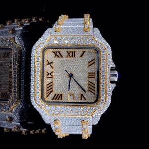 Hip Hop Bust Down Iced Out Watch Honeycomb Setting Moissanite Diamond Watch Hip Hop Ice Out Montres de luxe pour unisexe - Product Image 6