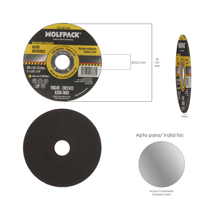 Disco da Taglio Abrasivo per Acciaio Inossidabile Plus Ø 125x Ø 22,2 mm. Spessore 1,0 mm. - Product Image 2