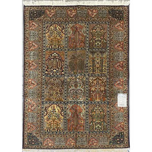 Tapis en soie kashmirien noué à la main, unique en son genre, 6'2'' x 3'11'' - Product Image 1