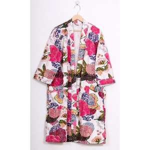 Festival Fashion Handmade 100% Pure Cotton Kantha <b>Jacket</b> <b>for</b> <b>Women</b> Vintage Quilted Short Kimono Sleepwear <b>For</b> <b>Summer</b> - Product Image 1