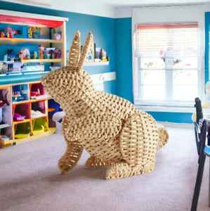 Nueva Cesta de Mimbre Hecha a Mano, Cesta de Conejito para Niños, Cesta de Mimbre para Guardar Dulces, Juguetes para Niños y Decoración de Guardería - Product Image 5