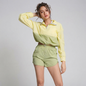 Nouveautés 2026 – Ensemble 2 pièces pour femme : Veste coupe-vent color block personnalisée et short de détente – Vêtements tendance en promotion - Product Image 4