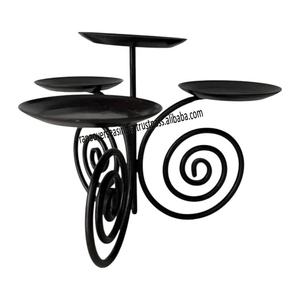 Bougeoir à rouleau en fer forgé fabriqué à la main bougeoir fini noir pour la décoration intérieure salon et pièce maîtresse au meilleur prix - Product Image 1