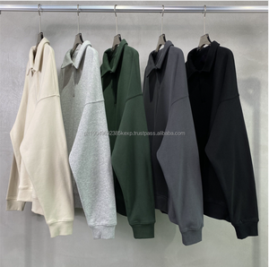 Sudadera Polo de Manga Larga con Logotipo Personalizado, 100% Algodón Francés, Cuello Polo, Sudadera Holgada, Sudadera Polo para Hombre - Product Image 4