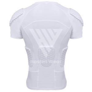 Custom Made Football Sports Protection Wear <b>Padded</b> Rash Guards Wholesale Cheap Price High Performance MMA Rash Guard - Product Image 2