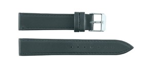 Unisex 7 Dark Gray Classic Genuine Leather <b>Watch</b> Strap 20mm Waterproof Soft Adjustable Stainless Steel Buckle Smart <b>Watch</b> Band - Product Image 3