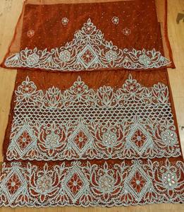 Nueva llegada, venta al por mayor, tela bordada hecha a mano, envoltura nupcial de George somalí para vestidos de fiesta, calidad de exportación - Product Image 4