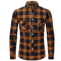 Kemeja Flanel Pria Kasual Custom Langsung dari Pabrik, Pewarnaan Benang, 100% Katun, Lengan Panjang, Anti Kusut, Bernapas Tinggi, Cepat Kering