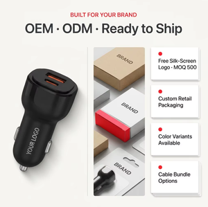 Cargador de Coche PD QC con Doble Puerto <span class=keywords><strong>USB</strong></span>, Carga Rápida, Alta Estabilidad, Multiprotocolo, <span class=keywords><strong>Adaptador</strong></span> para Encendedor de Cigarrillos - Product Image 3