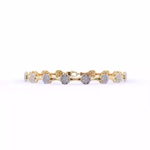 สร้อยข้อมือเทนนิสทรงกลมประดับเพชรสำหรับผู้หญิงและผู้หญิงสร้อยข้อมือคุณภาพดีสีเหลือง/ขาว/กุหลาบทอง - Product Image 1