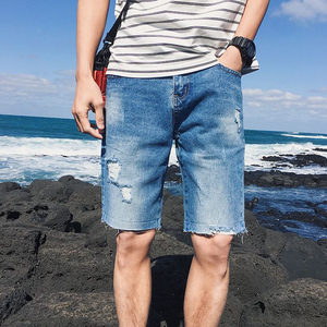 Pantalones cortos de hombre de talla grande con logotipo personalizado al por mayor pantalones cortos de mezclilla holgados con bolsillo de verano Pantalones cortos cargo de hombre de moda vintage para hombre - Product Image 4