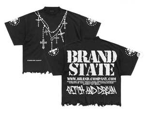 T-shirt unisexe personnalisé en coton 100% avec impression DTG, streetwear, graphique, coupe ample, poids lourd, lavage à l'acide, double couche - Product Image 3