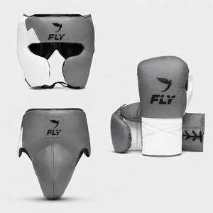 Custom White & Pink Fly Boxing Sparring Set Custom Made Fight Gear High Quality Genuine Cowhide Leather Fly Boxing Sparring Set - Product Image 4