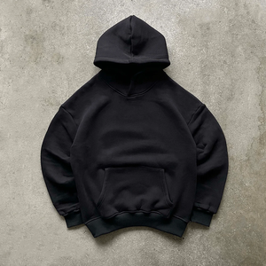 Sudadera con capucha de gran tamaño de algodón pesado personalizada hombro caído grueso 450GSM Boxy Fleece French Terry bordado bolsillo sudaderas con capucha - Product Image 1