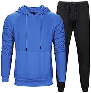 Sudaderas con capucha de color sólido con cintura con cordón Pantalones de jogging Loungewear para hombres Chándal de invierno informal - Product Image 4