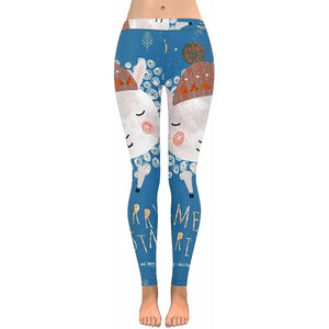 Mallas de ropa deportiva con estampado de sublimación personalizado para mujer, estirables con logotipo en la cintura, venta al por mayor - Product Image 6