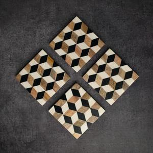 Exquisite Classic Wooden Meena Coasters Artisan Enamel Designs Heat Resistant Durable Eco-Friendly for Festive Celebrations - Product Image 6