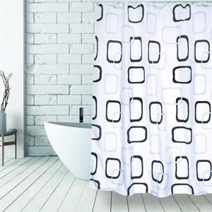 Tenda da doccia in poliestere antibatterico e antimuffa MSV in bianco, 180 x 200 cm - Product Image 2