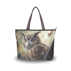 Hibou léger personnalisé brodé à la main à séchage rapide recyclable 100% coton indien bohème minimaliste fourre-tout durable - Product Image 2