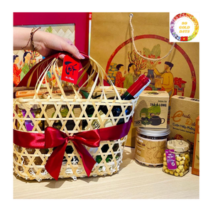 Panier traditionnel en bambou et rotin fait à la main pour cadeau et décoration de stockage de fruits en gros - Product Image 5