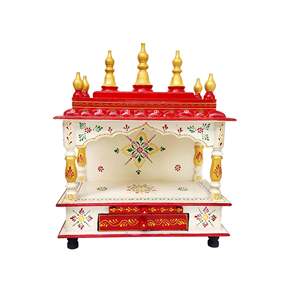 Templo hecho a mano bellamente coloreado hindú Mandir Mandap Puja Ghar religioso Pooja decoración de oficina en casa con envío gratis - Product Image 6