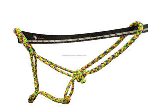 Cabestro de caballo personalizable con cuerda trenzada occidental Tejido elegante hecho a mano en colores amarillo naranja verde púrpura - Product Image 4