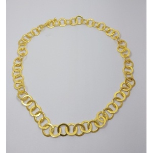 Handmade <b>Brass</b> Necklaces Gold-Plated Religious Style Featuring Diamond and Pearl Stones in Number and <b>Letter</b> Shapes - Product Image 2