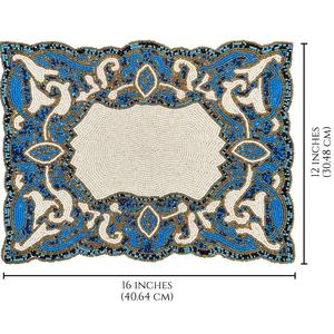 Luxury Satin Round <b>Placemat</b> for Dining/Restaurant/Kitchen <b>Beaded</b> Wedding Christmas Mat Home Decor - Product Image 6