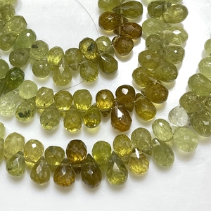 Grenat grossulaire à facettes en forme de goutte perles de Briolette grenat grossulaire larmes, perles en gros pour bijoux - Product Image 3